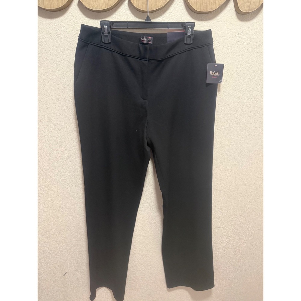 Rafaella Studio Classic Black Dress Pants Higher Rise Slim Leg Womens Size 12